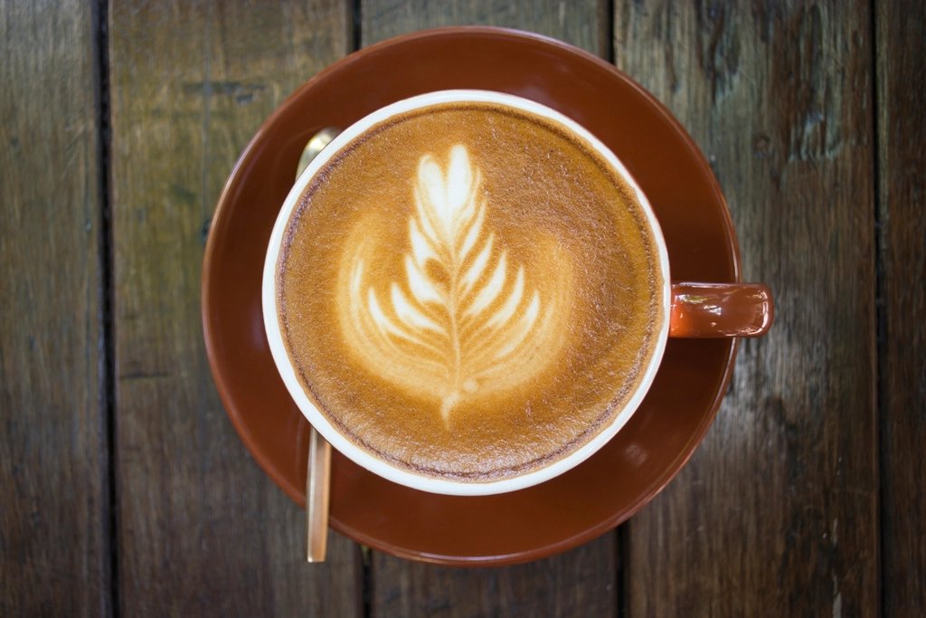 Latte art at a favorite local coffee shop